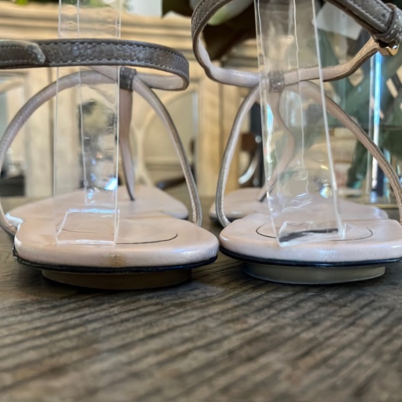 Sergio Rossi Leather Minimalist Sandals - Picture 9 of 11